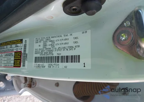 2021 Toyota Tundra Limited z USA, uszkodzony, nr VIN 5TFHY5F12MX973788